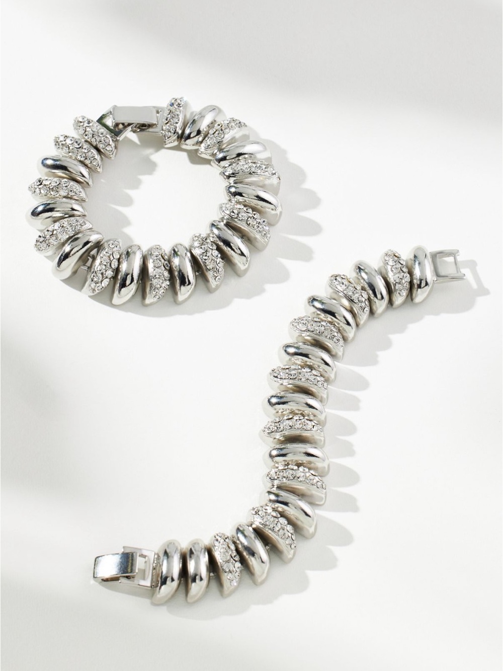 Anthropologie Silver-Tone Crystal Bracelet
